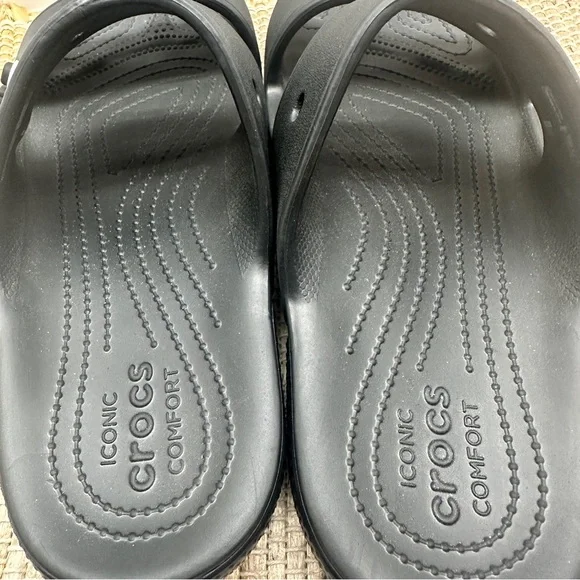 CROCS Iconic Comfort Black Classic Slide Sandals Men’s Size 11 NWOT - Picture 9 of 10